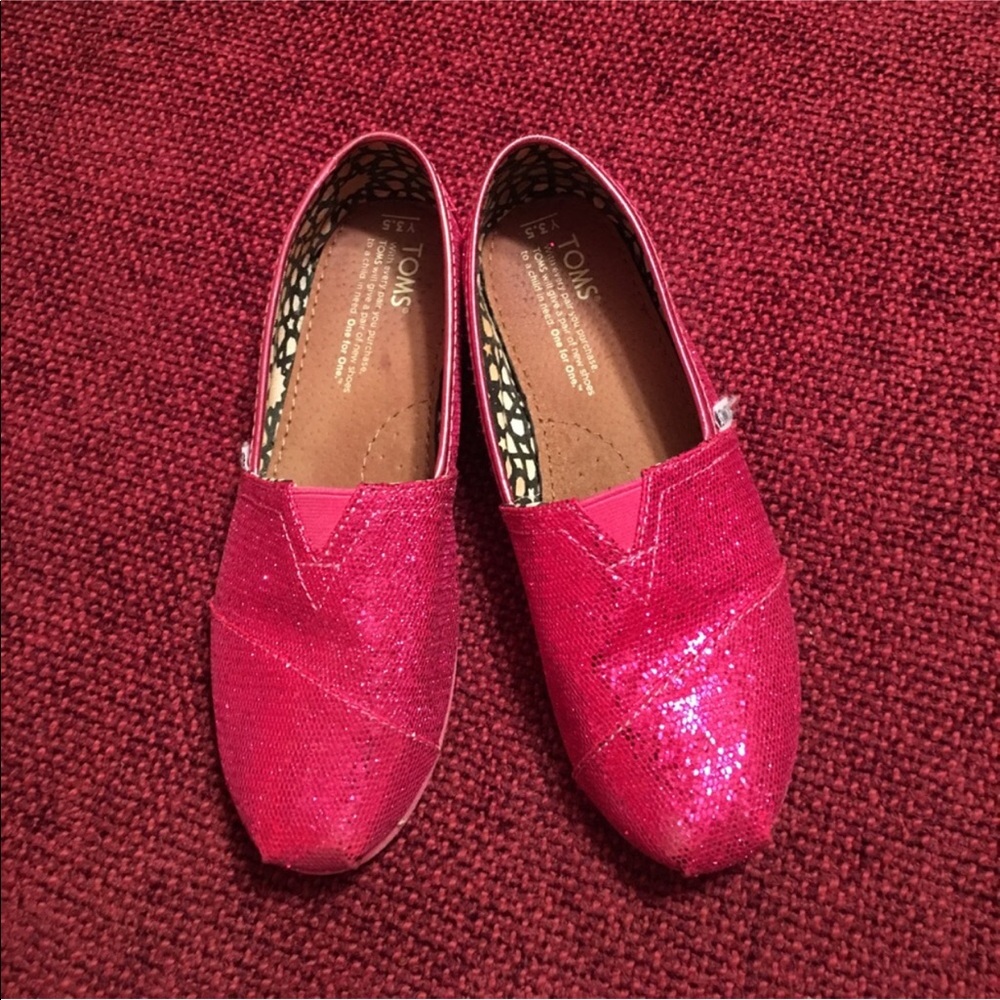 Hot Pink Sparkly TOMS